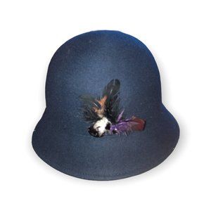 Navy blue 100% wool hat